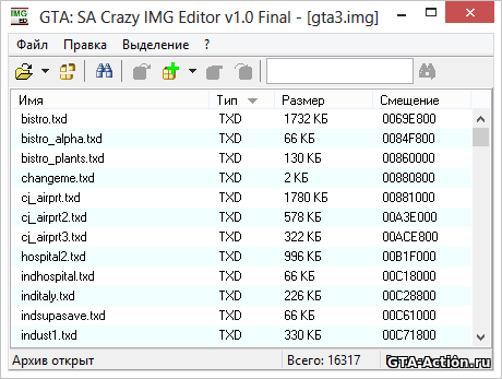 GTA-SA Crazy IMG Editor